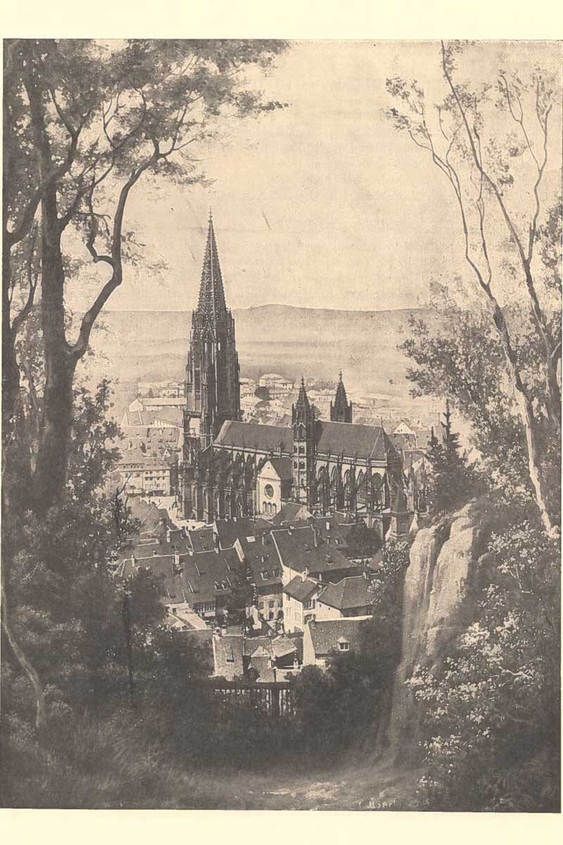 foto-stadt-freiburg-1926-bundesmusikfest Blick auf die Stadt Freiburg i. Brsg. im Jahr 1926 – Historisches Foto.